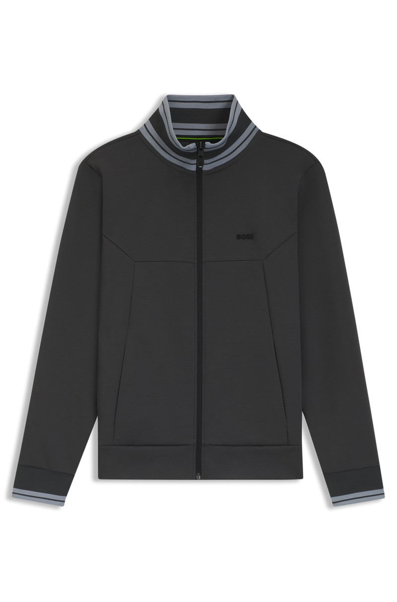 ZIP-UP SWEATSHIRT WITH STRIPED TRIMS 1