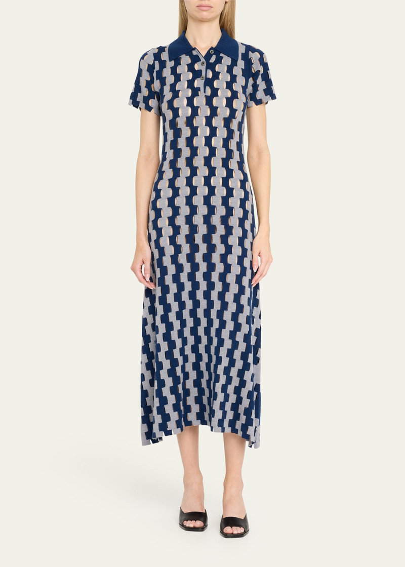 ZANKOV Margerite Abstract Cutout Merino Wool tMidi Dress outlook