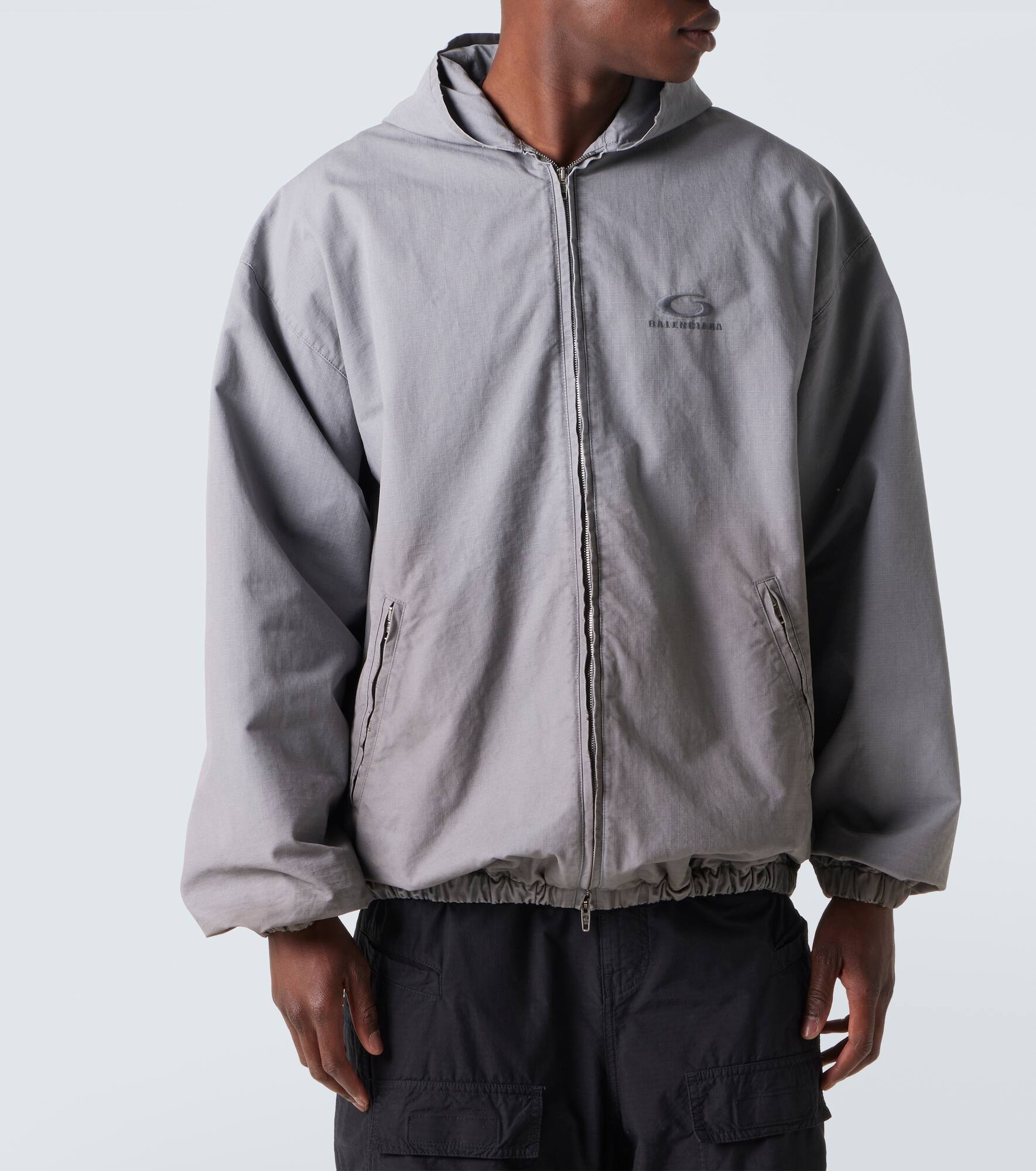 Cotton ripstop zip-up hoodie - 3