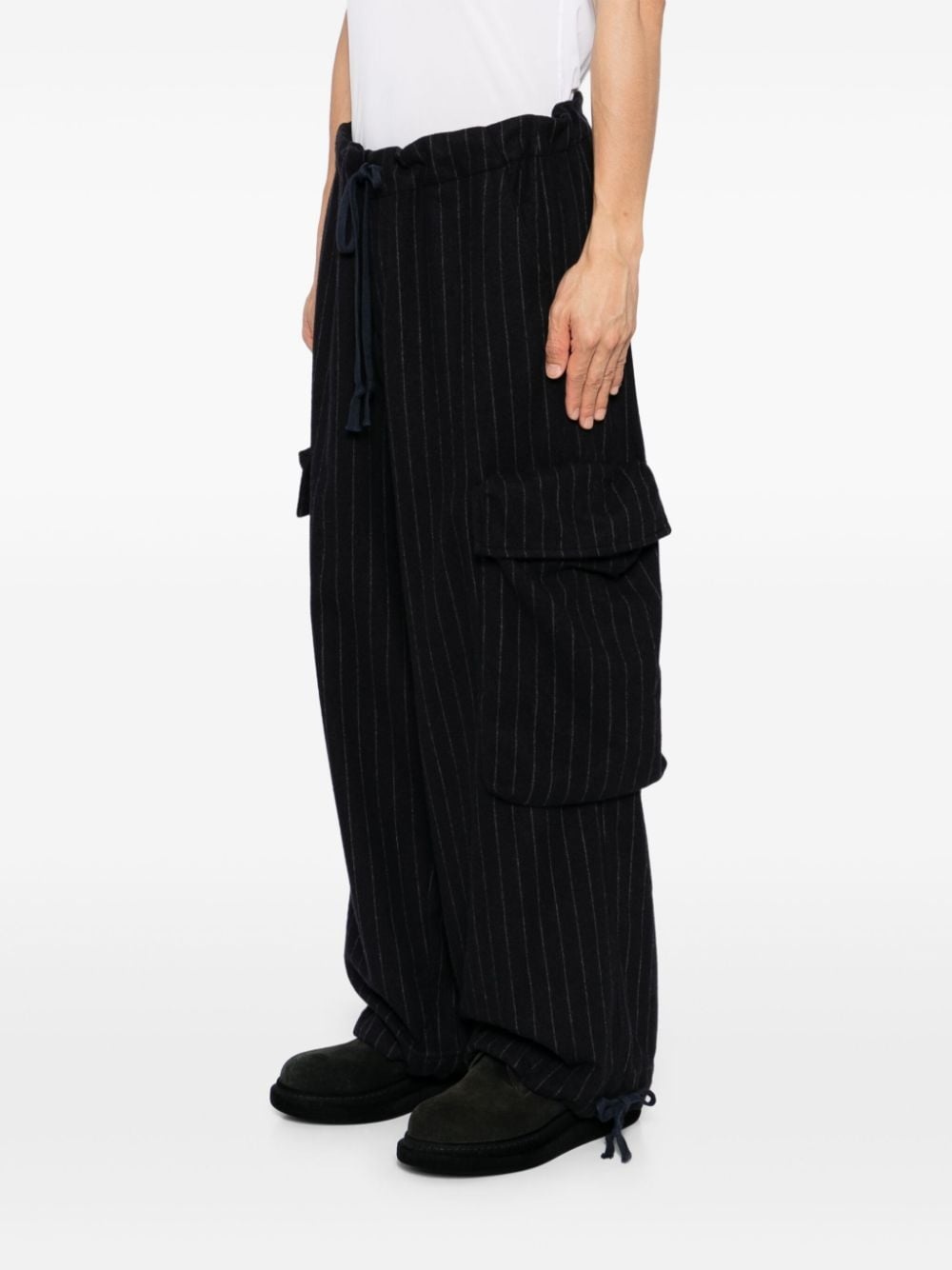 pinstriped wide trousers - 3