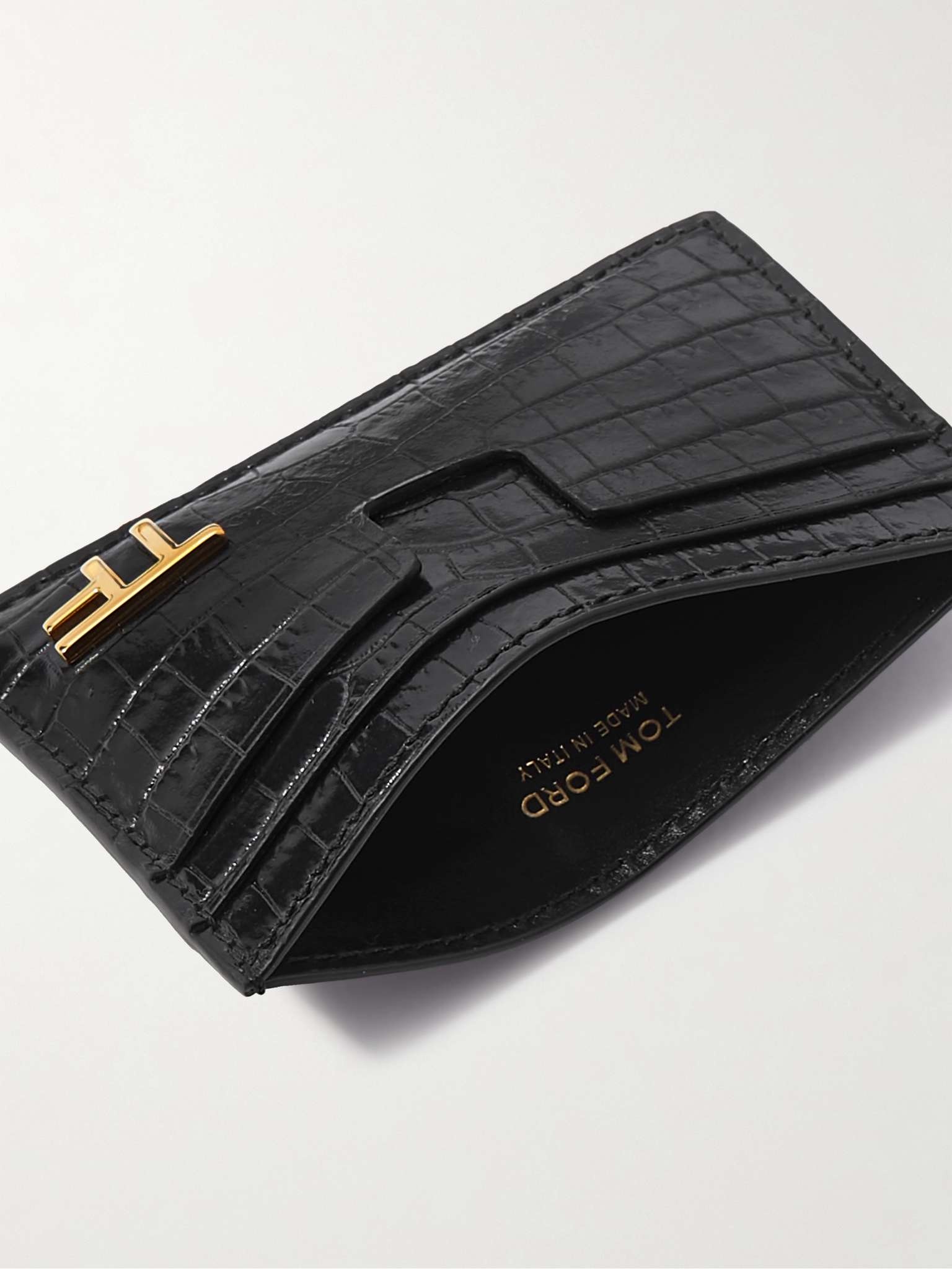 Croc-Effect Leather Cardholder - 2