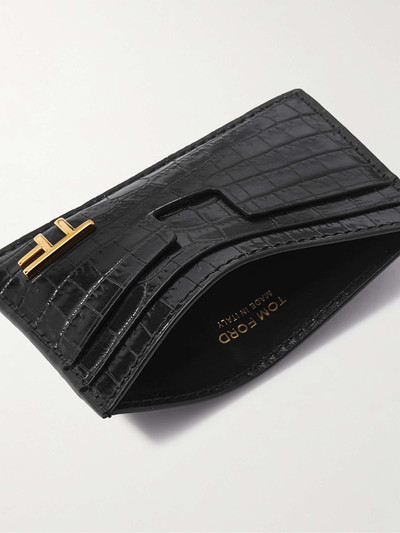 TOM FORD Croc-Effect Leather Cardholder outlook