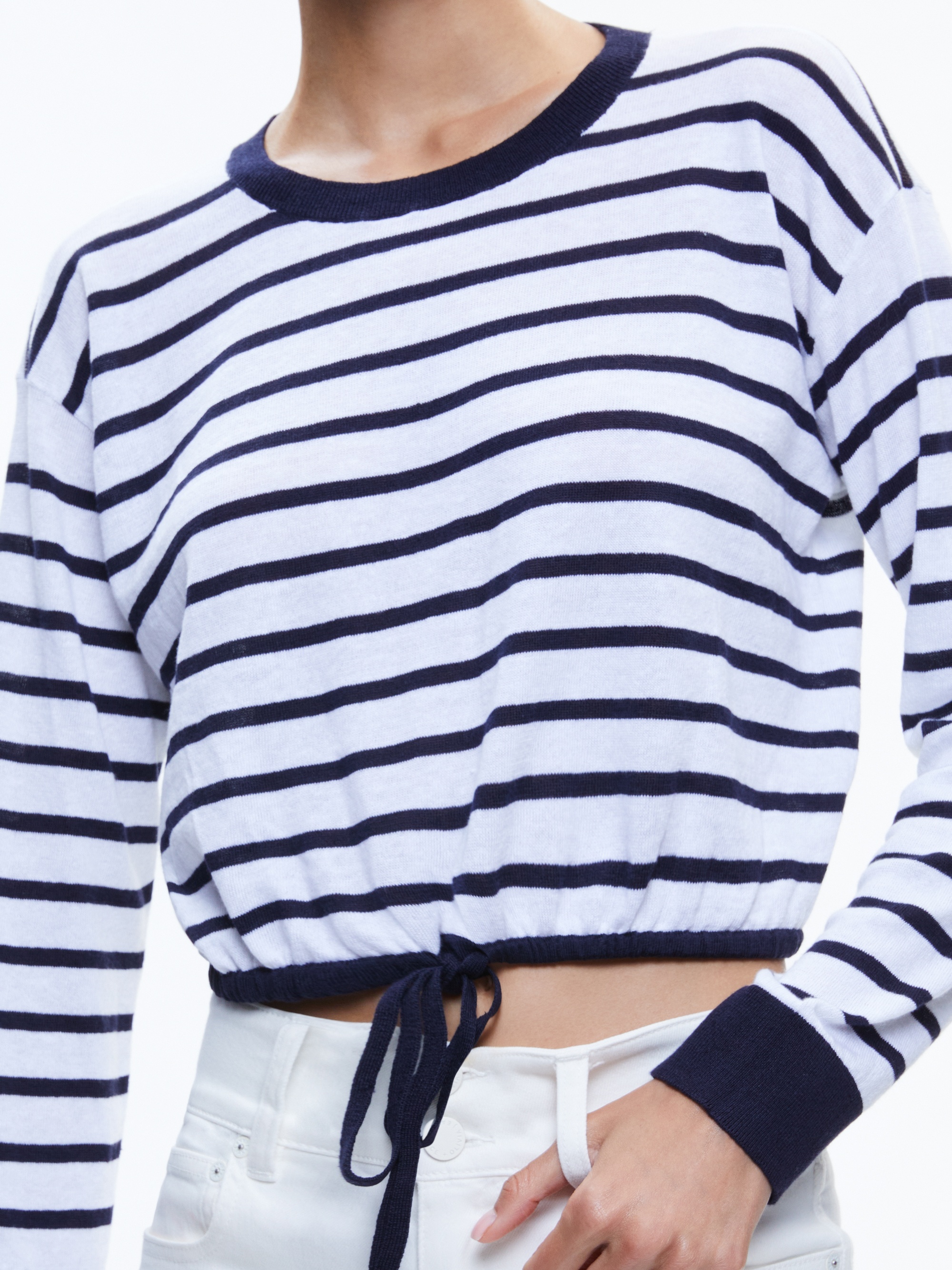 BERNETTA CROPPED DRAWSTRING PULLOVER - 5