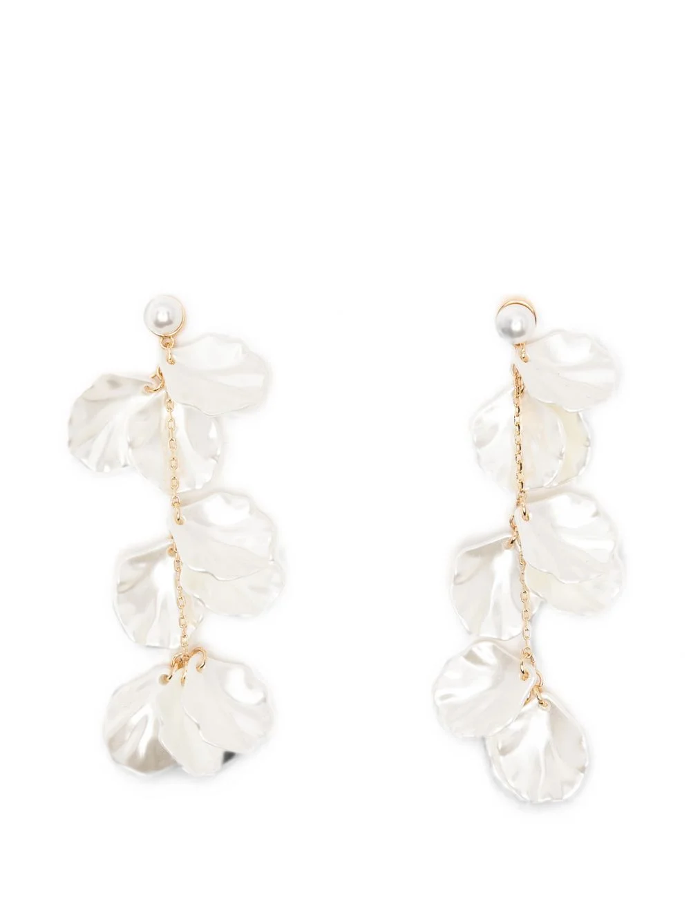 petal-detail drop earrings - 1
