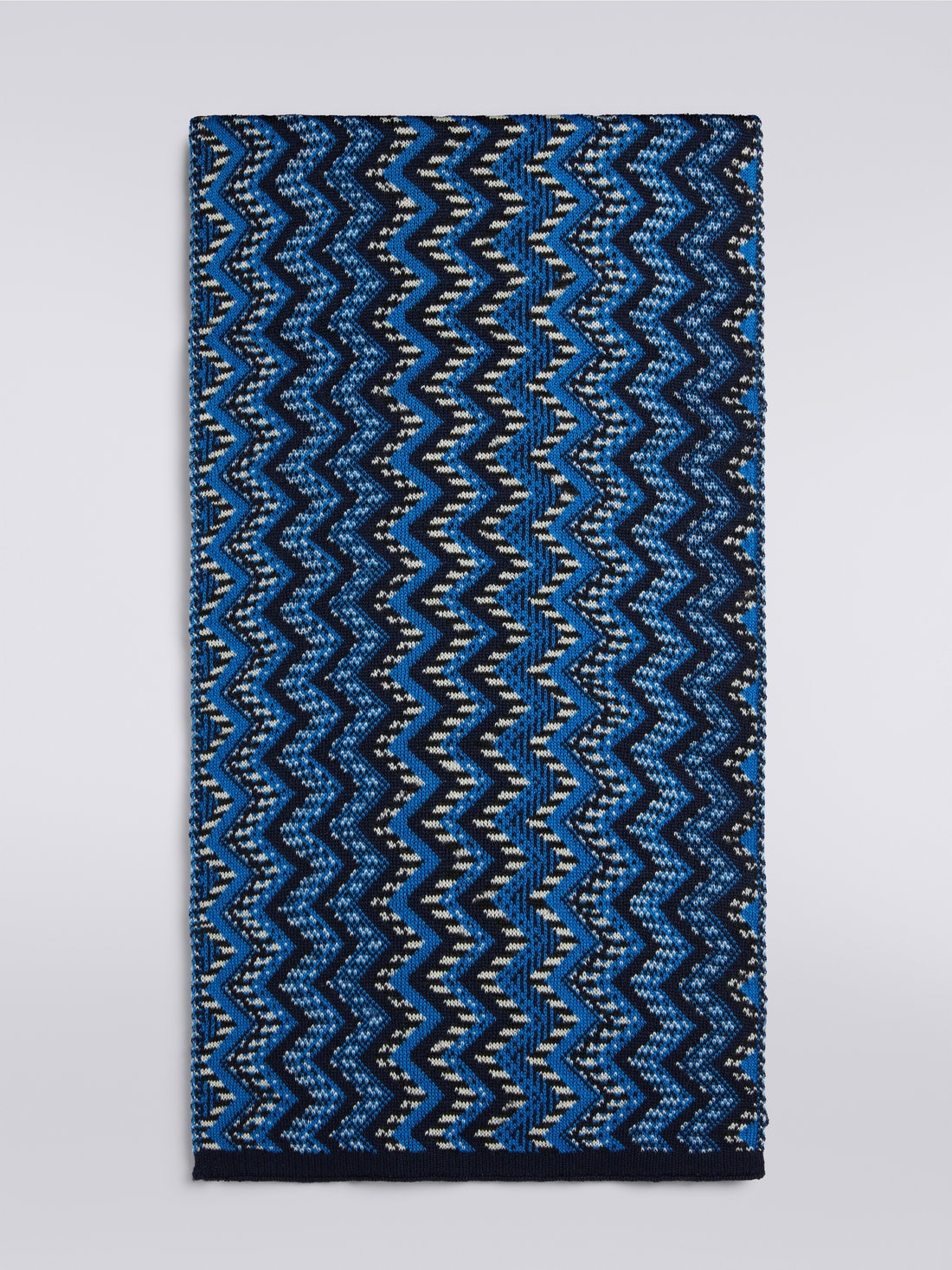 Zigzag wool knit scarf - 1