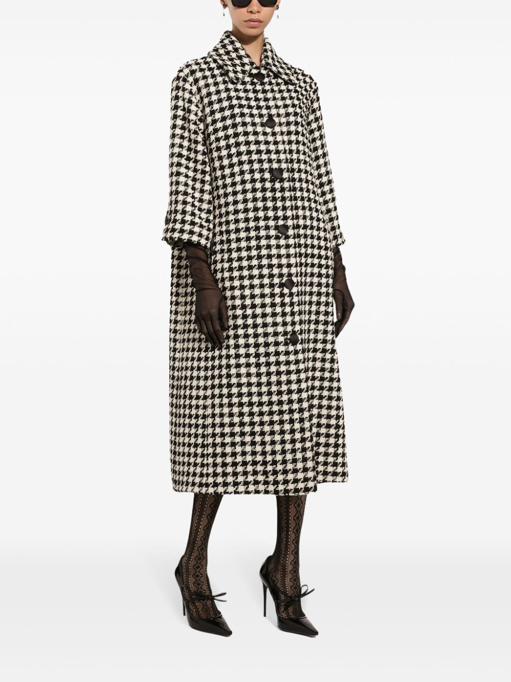houndstooth trench coat - 3