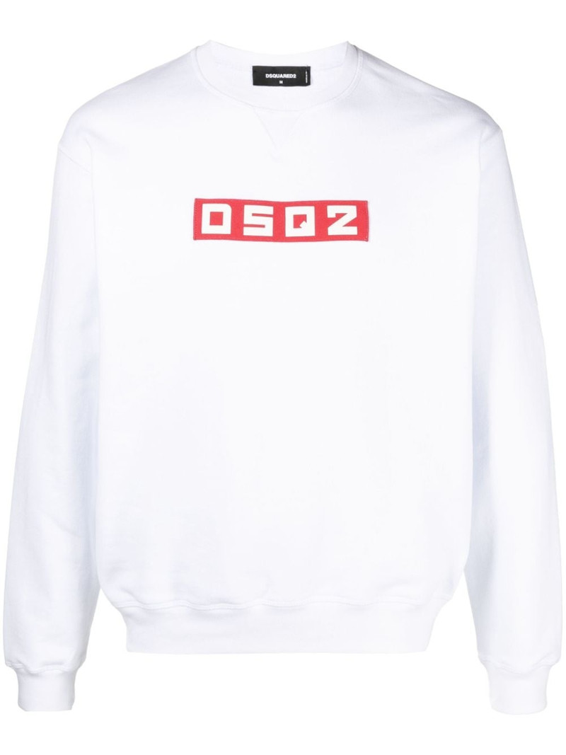 logo-patch cotton sweatshirt 1