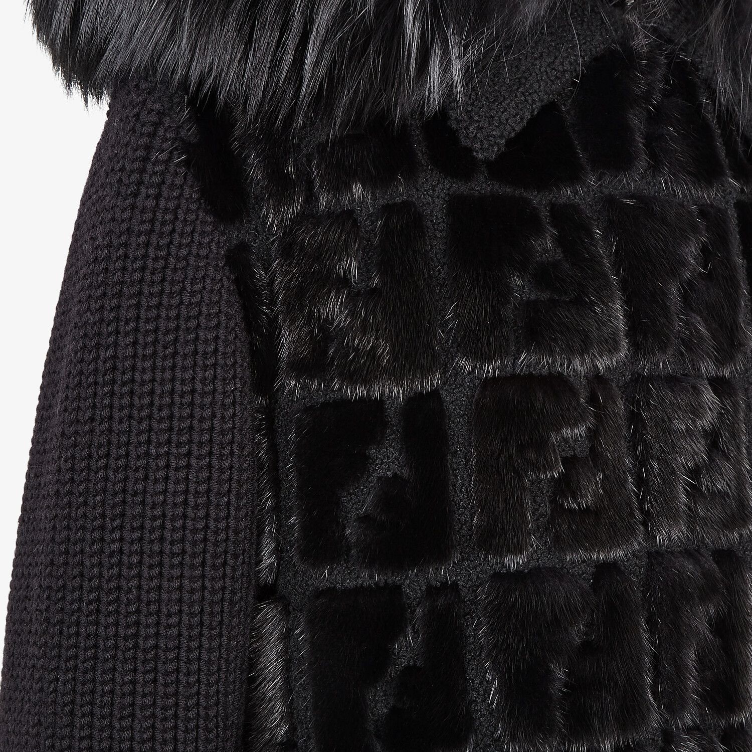 Knit and inlaid mink fur parka - 3