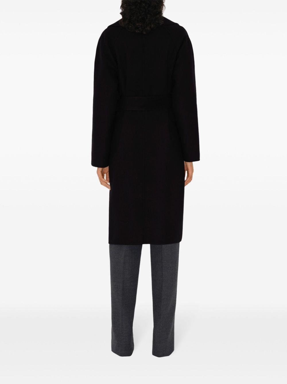 Reversible check wool wrap coat - 4
