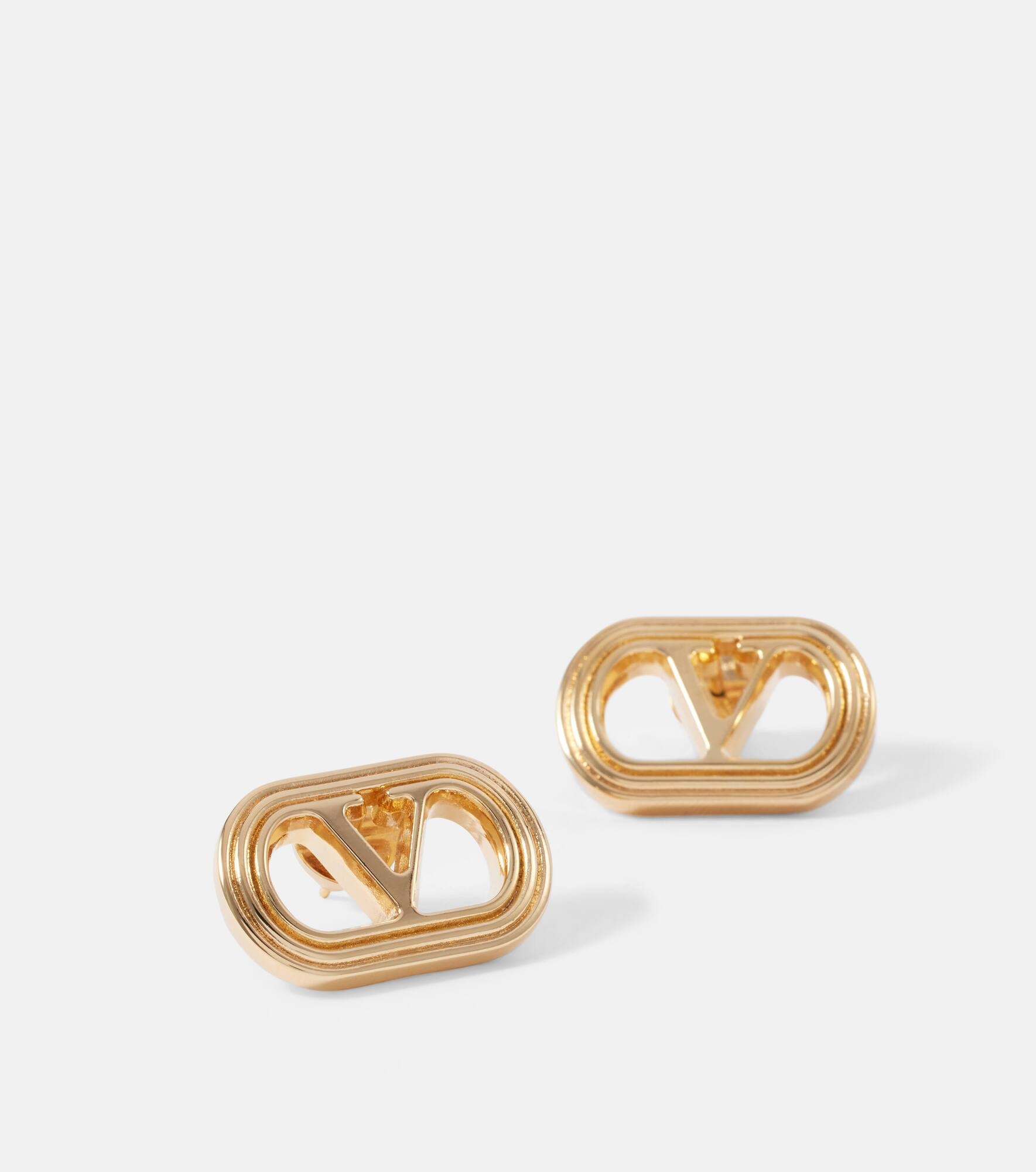 Ovalette VLogo stud earrings - 4