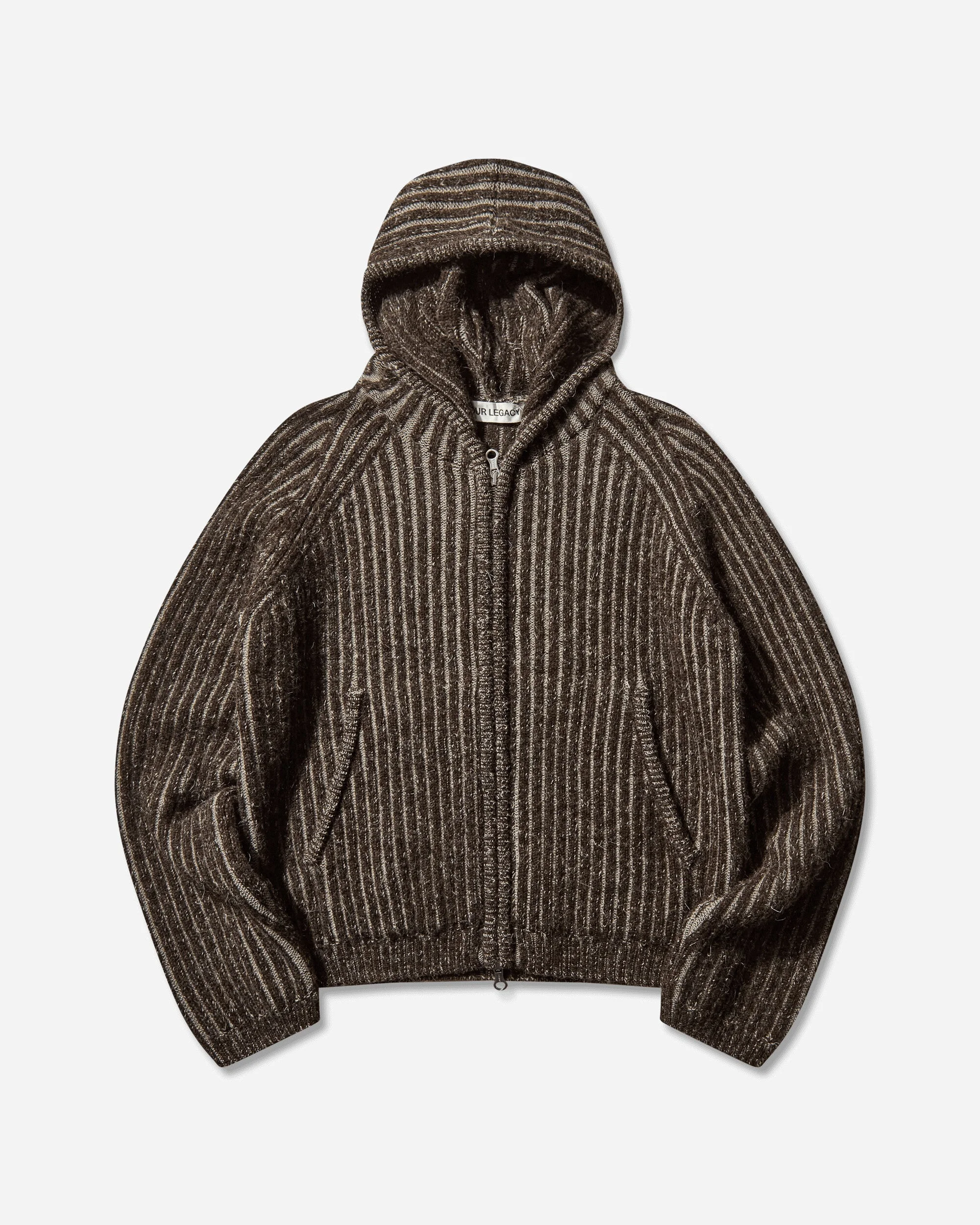 Men's Level Hood Sweater Brown Stripe - 1