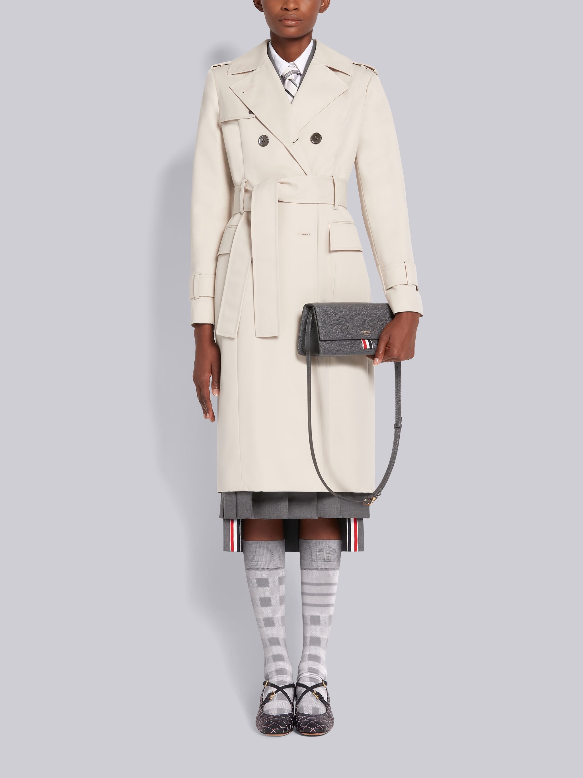 Khaki Waterproof Cotton Twill Unconstructed Belted Classic Trench Coat - 4