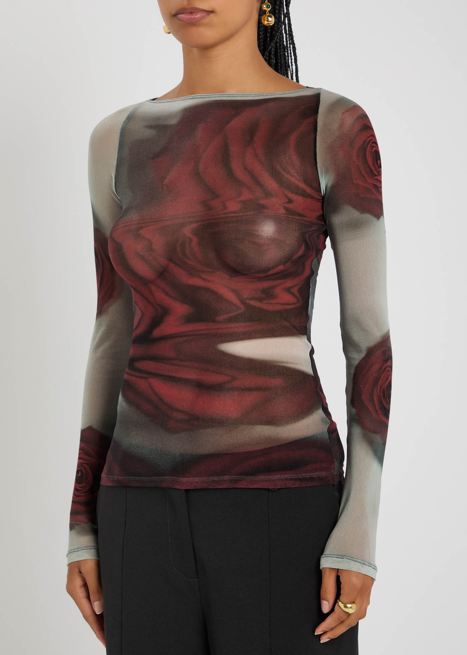Jean Paul Gaultier Floral-print Mesh top - 2