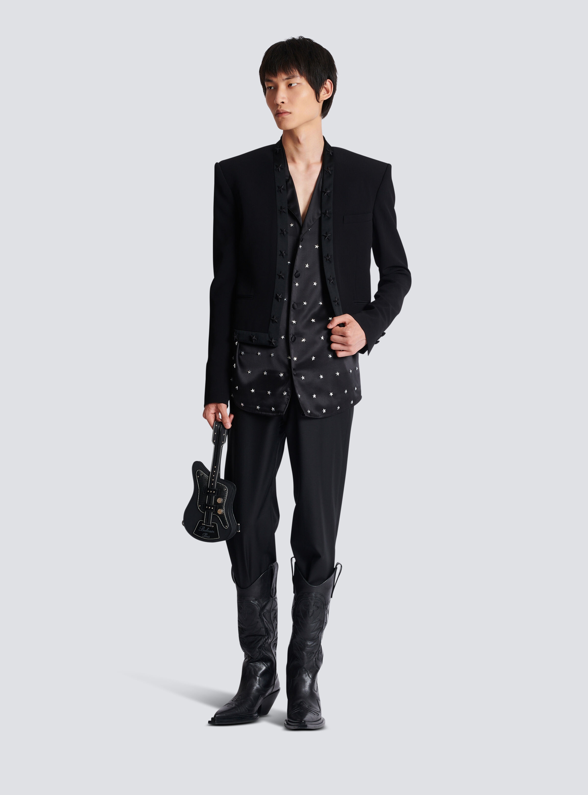 Embroidered silk stars shirt - 2