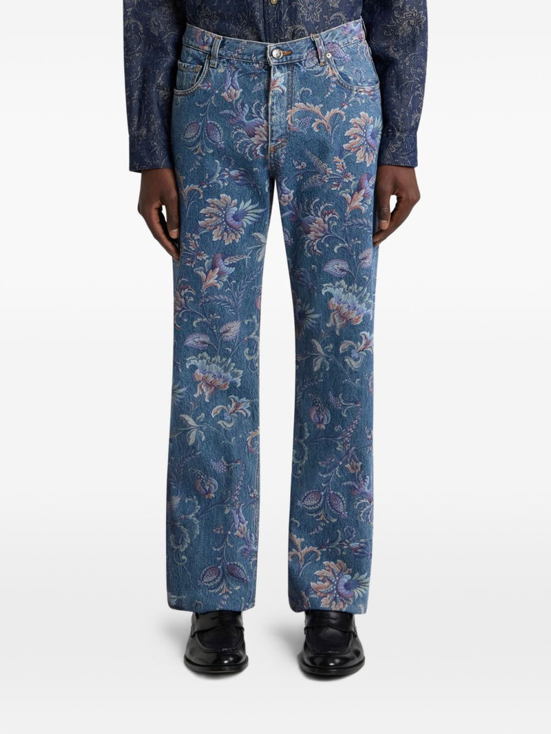 floral-motif jeans 3