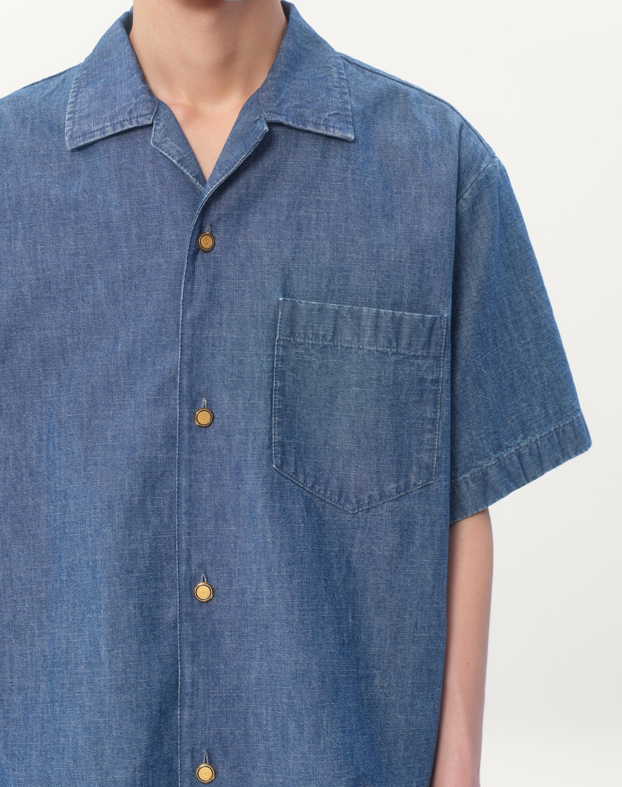 DENIM BOWLING SHIRT - 4