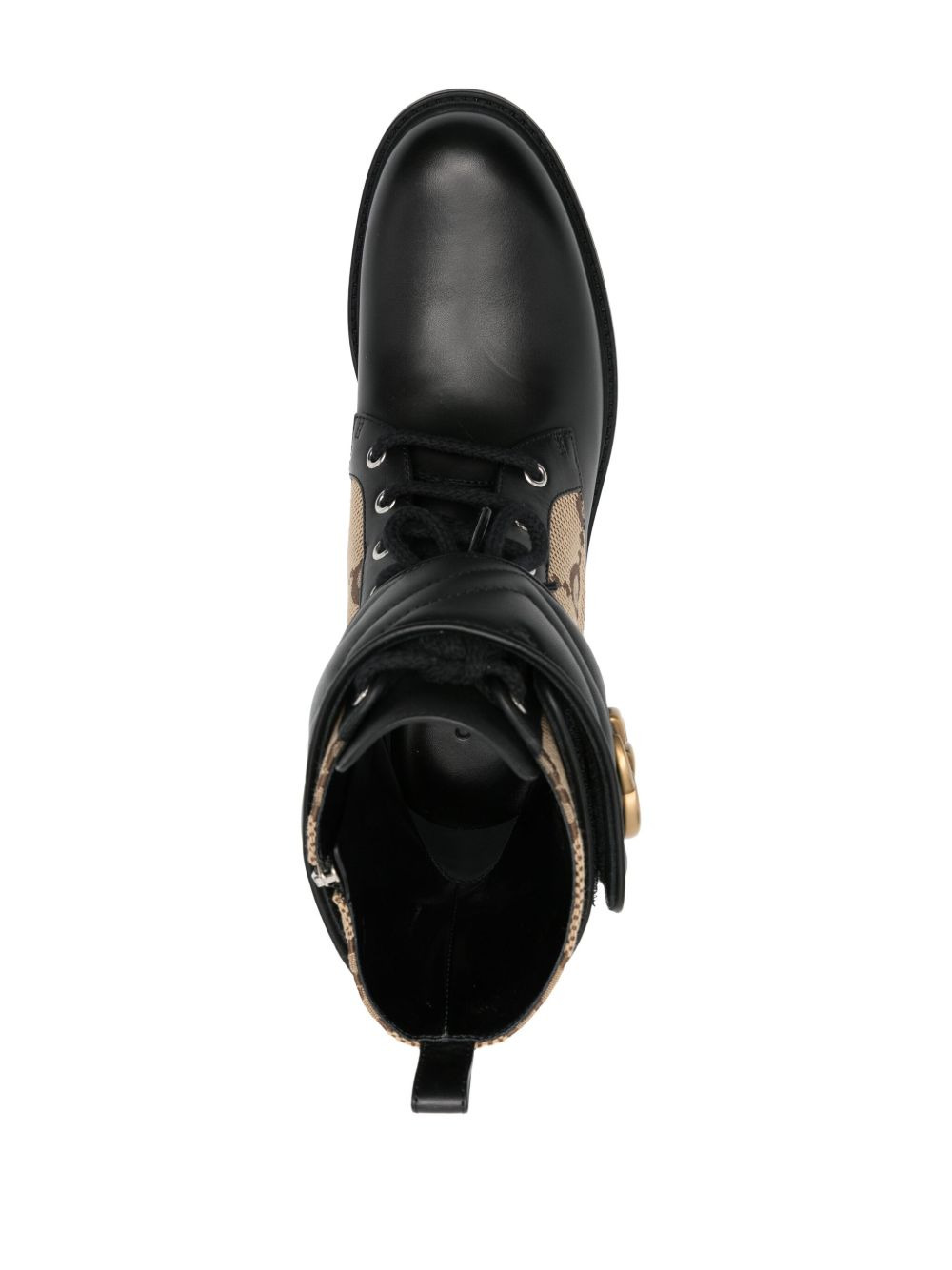 GG-canvas logo-plaque ankle boots - 4