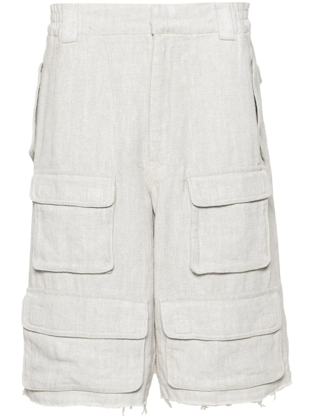 linen blend cargo shorts - 1