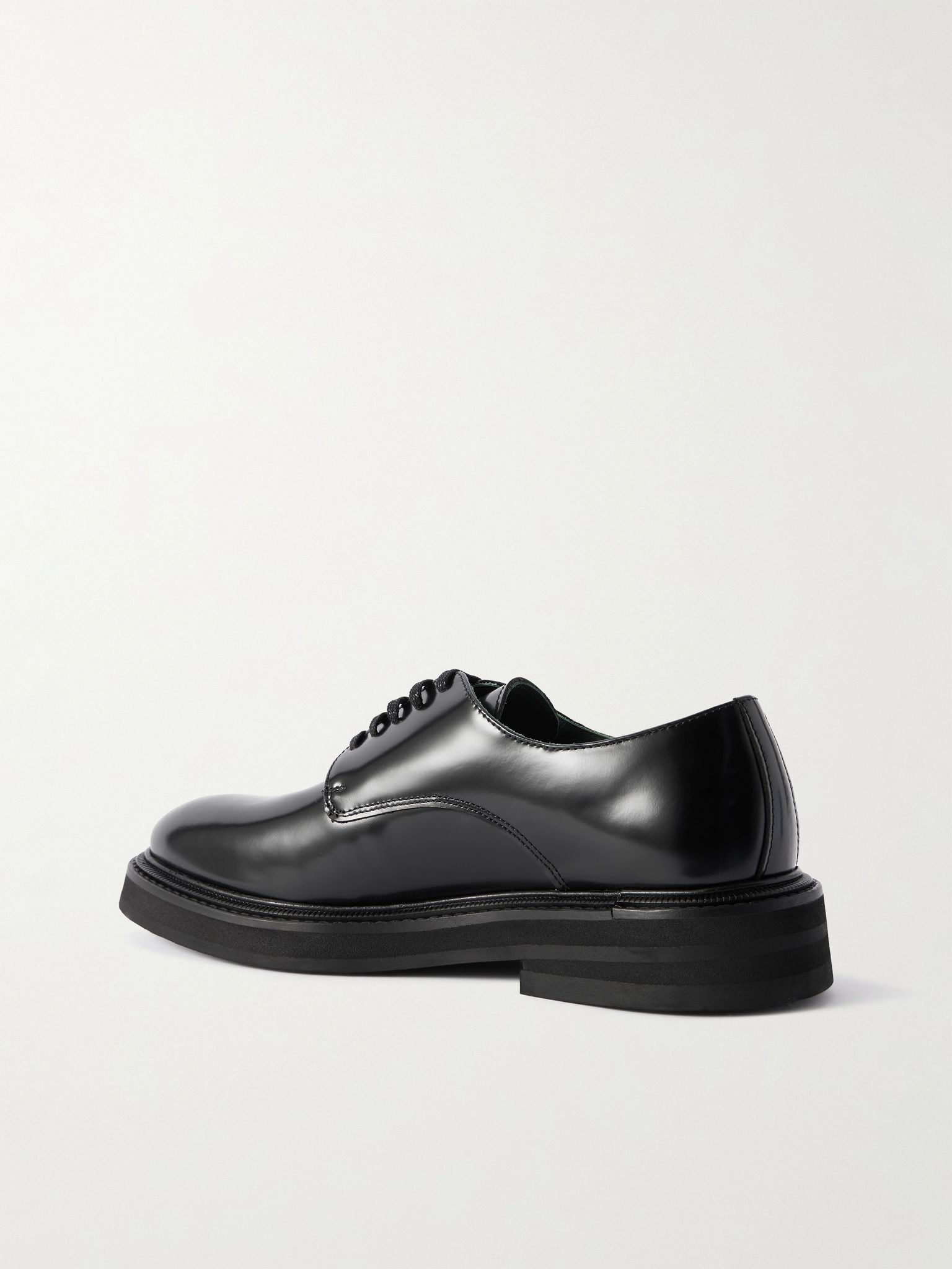 Officer Polished-Leather Derby Shoes Black - 4
