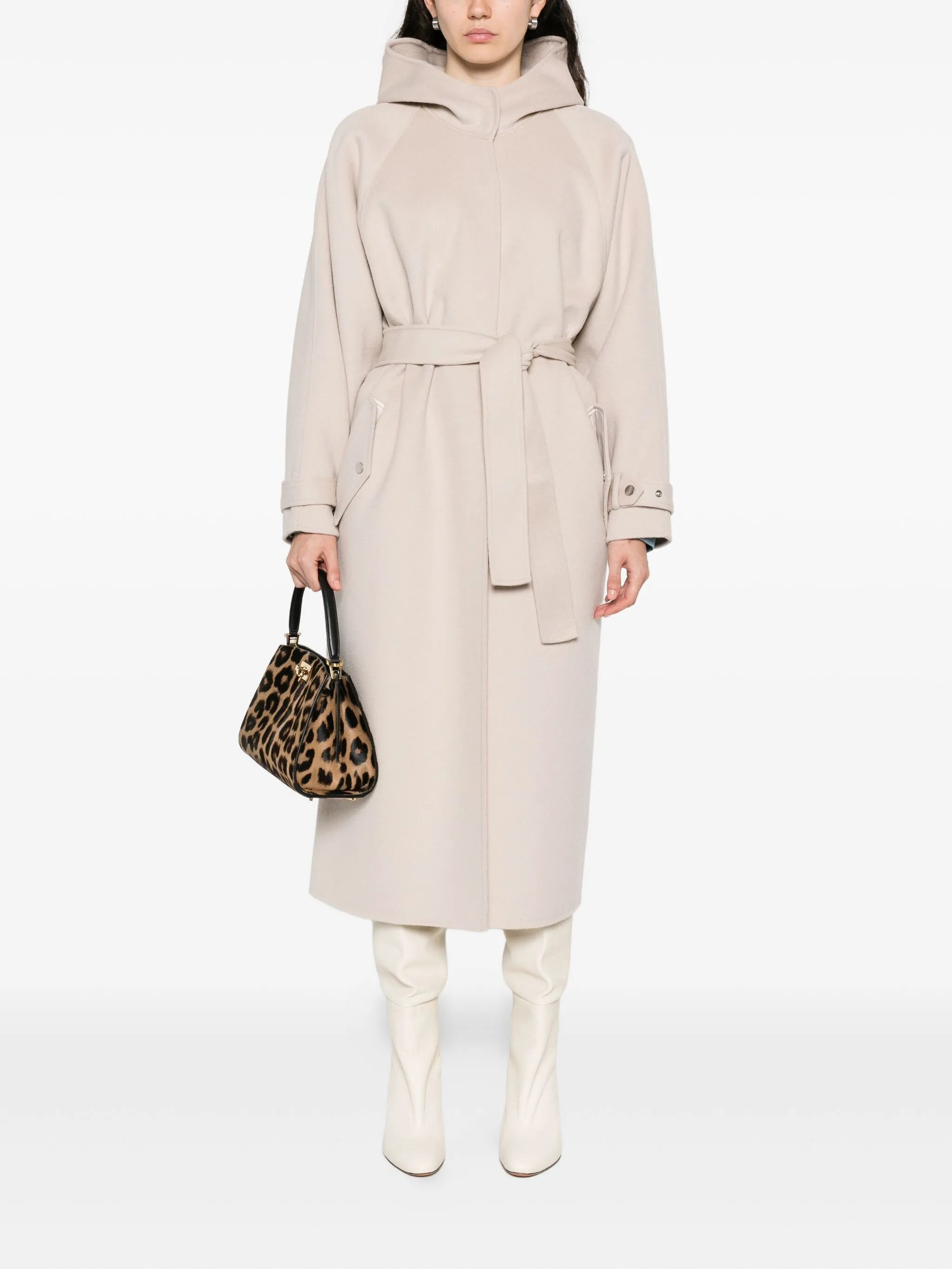 Pinko Hooded Belted Coat - 2
