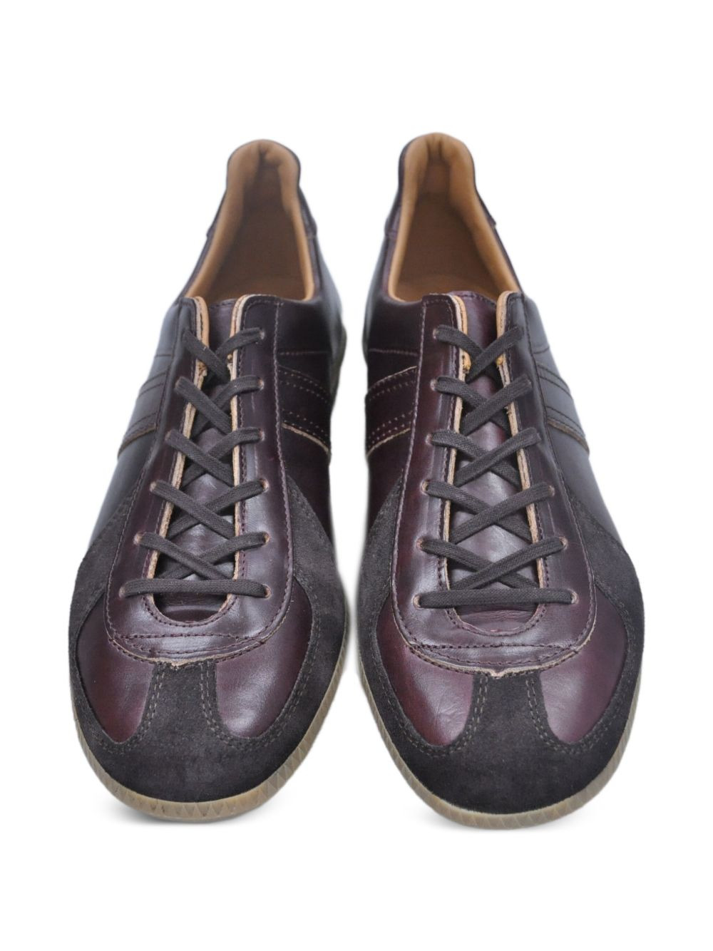 German Military leather panelled lace-up sneakers - 3
