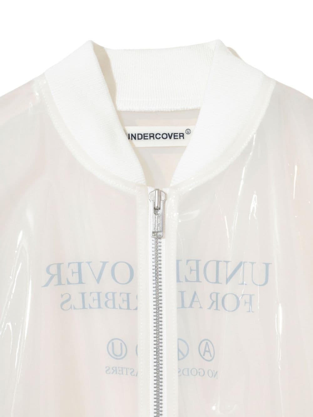 transparent logo-print bomber jacket - 3