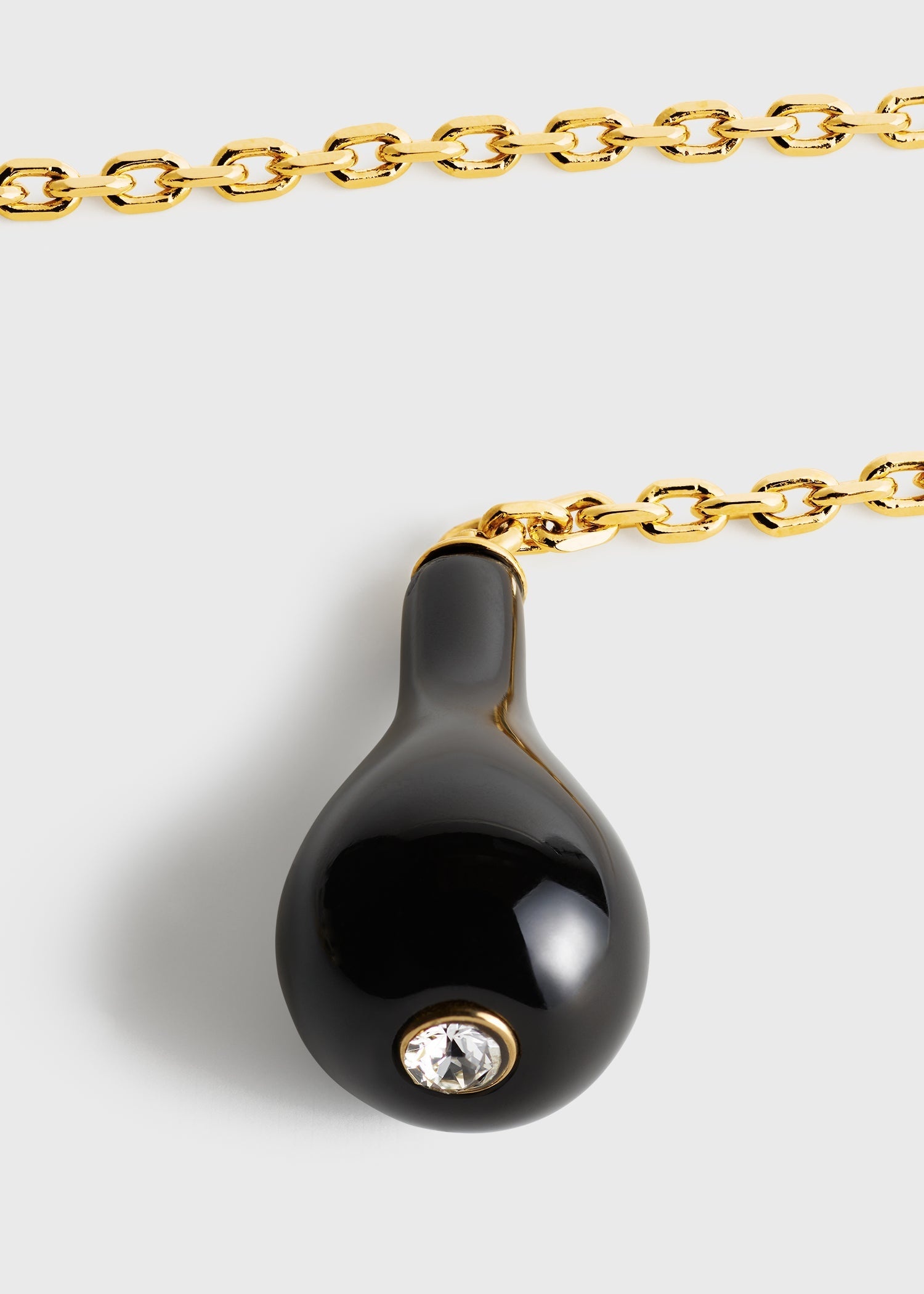 Onyx drop necklace black/gold - 6