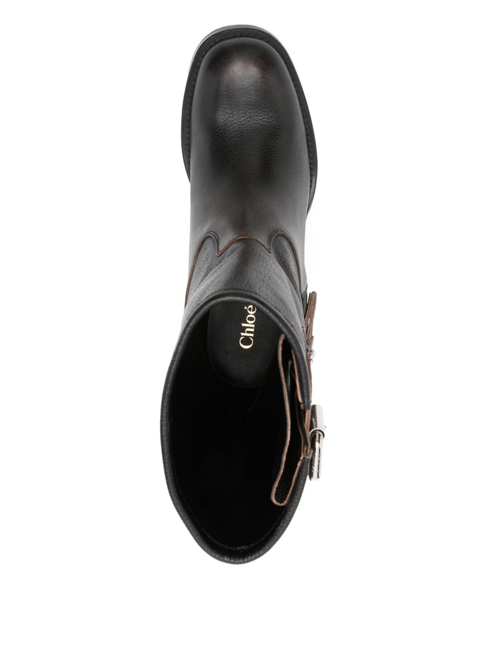 60mm leather biker boots - 4