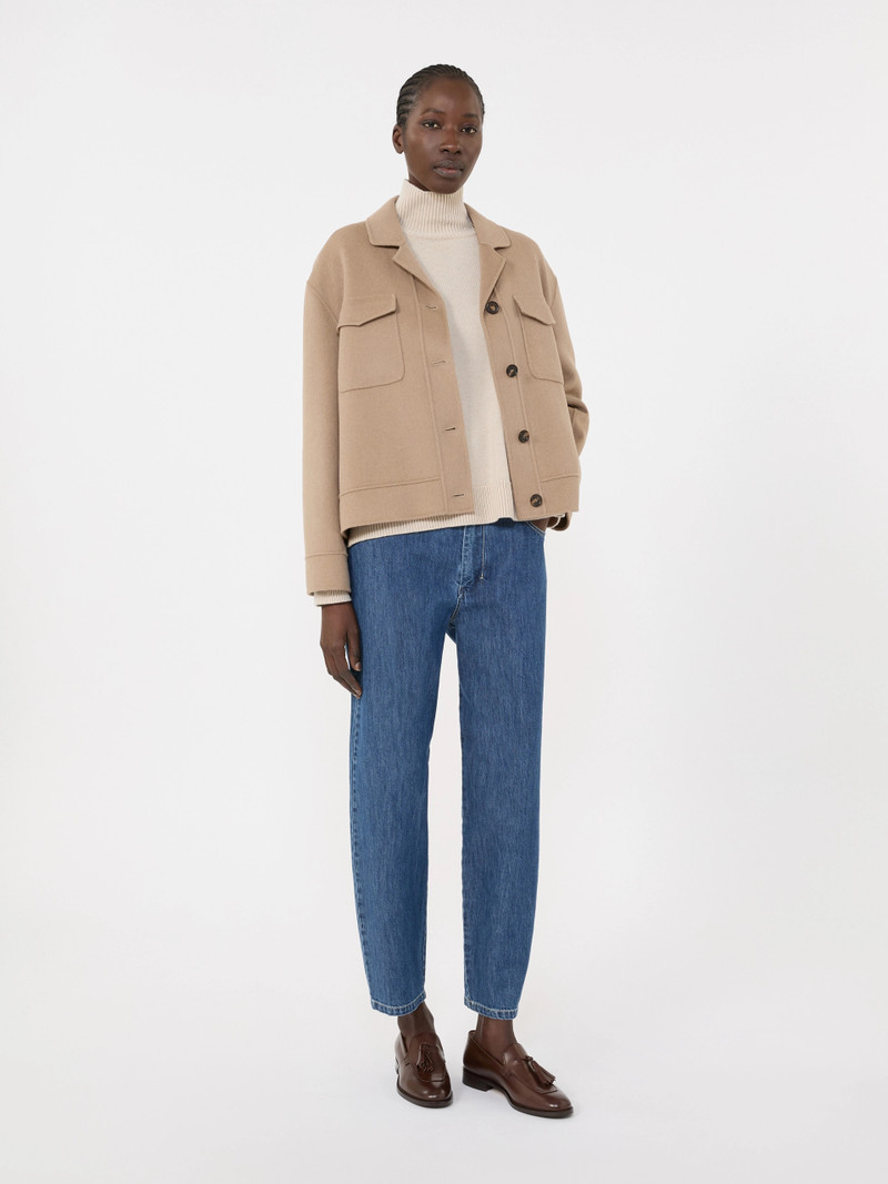 'S Max Mara Boxy-fit wool and cashmere polo-neck sweater - WHITE outlook