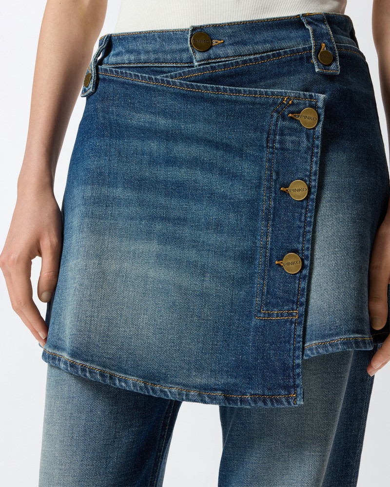 FLARED JEANS WITH REMOVABLE MINISKIRT 5