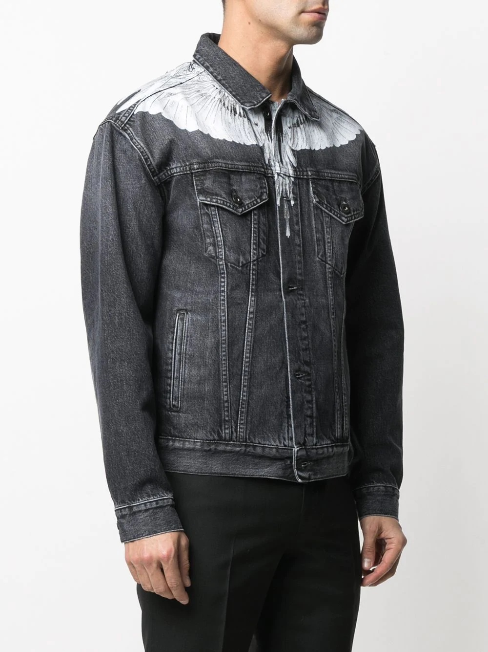 button-front denim jacket - 3