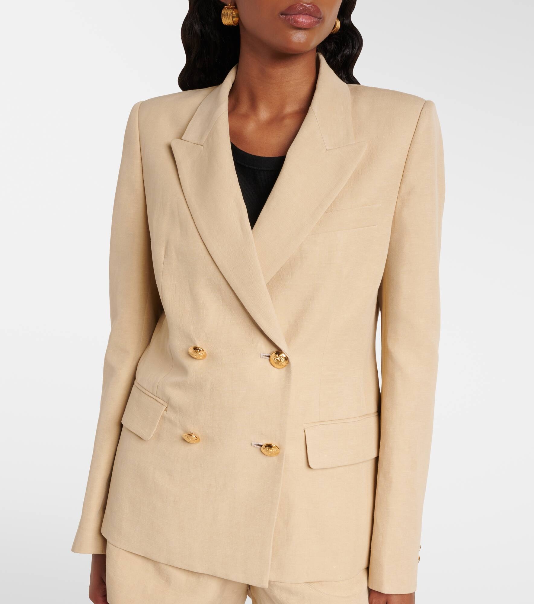 Veda linen and silk blazer - 6