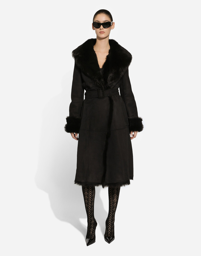 Dolce & Gabbana Shearling coat with belt outlook