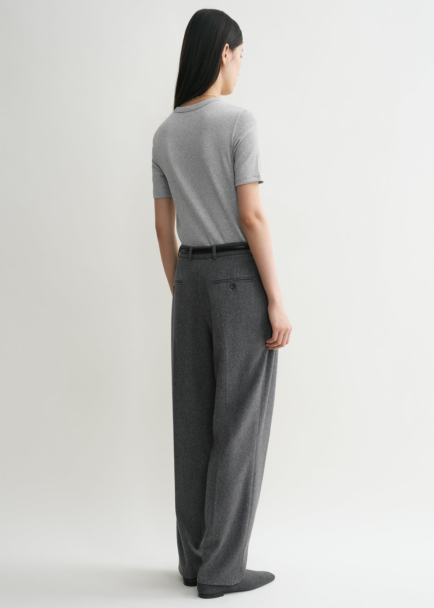 Classic rib tee grey melange - 4