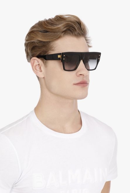 Black and gold-tone acetate B-I sunglasses - 4