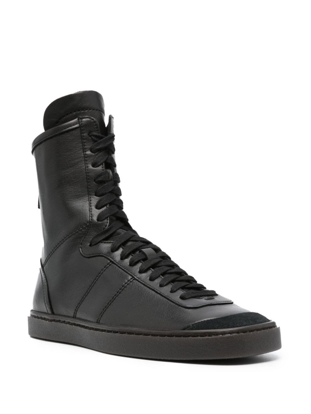 high-top leather sneakers - 2