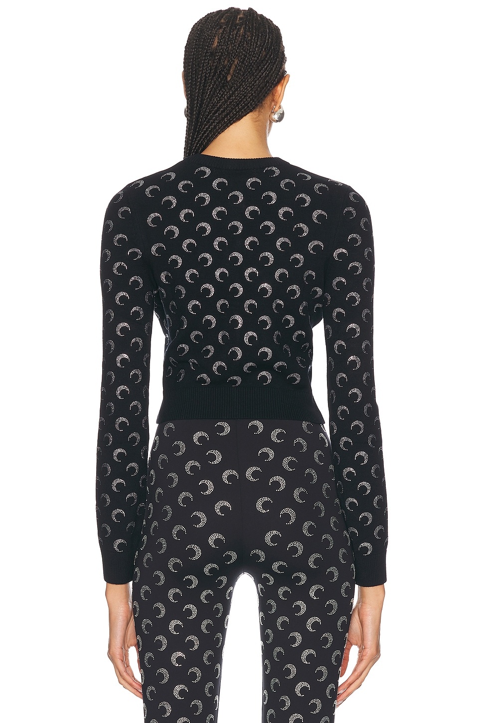 Moon Rhinestone Knit Fitted Cardigan - 3