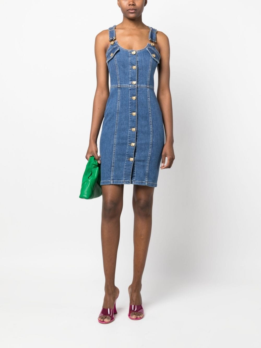 button-up denim minidress - 2