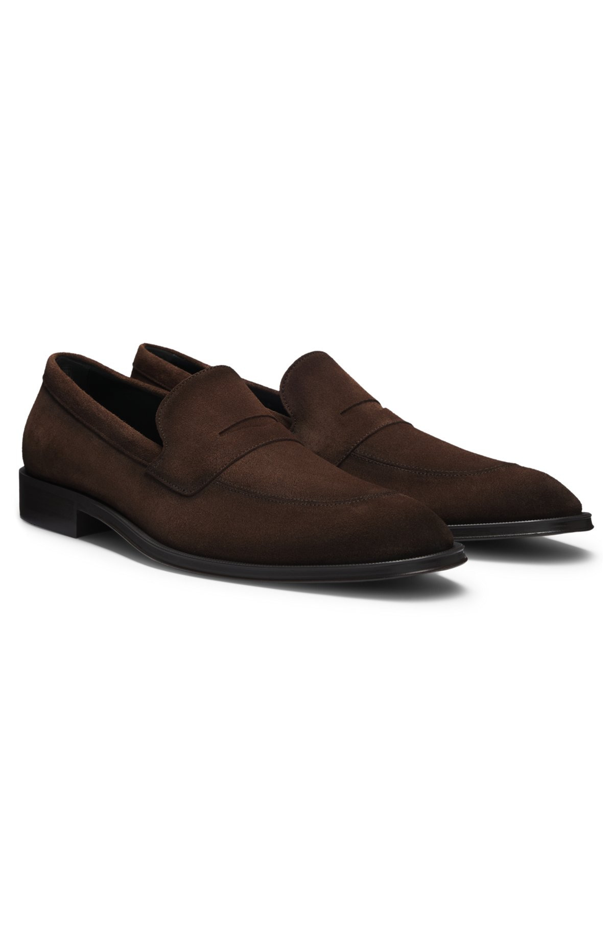 ITALIAN-MADE SUEDE LOAFERS WITH PENNY TRIM - 2