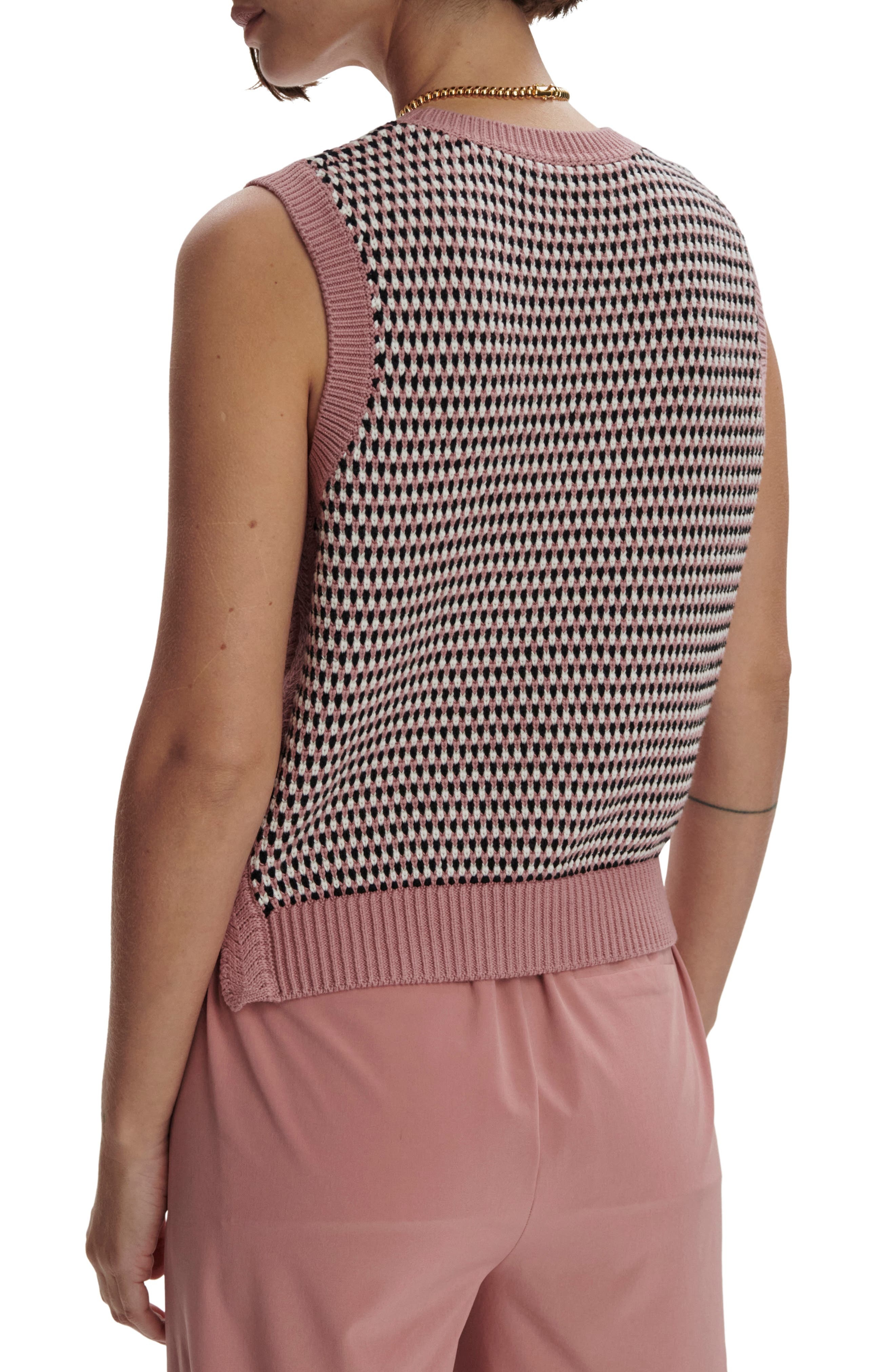 Varley Knowles Textured Cotton Vest in Woodrose Multi Stitch at Nordstrom - 2