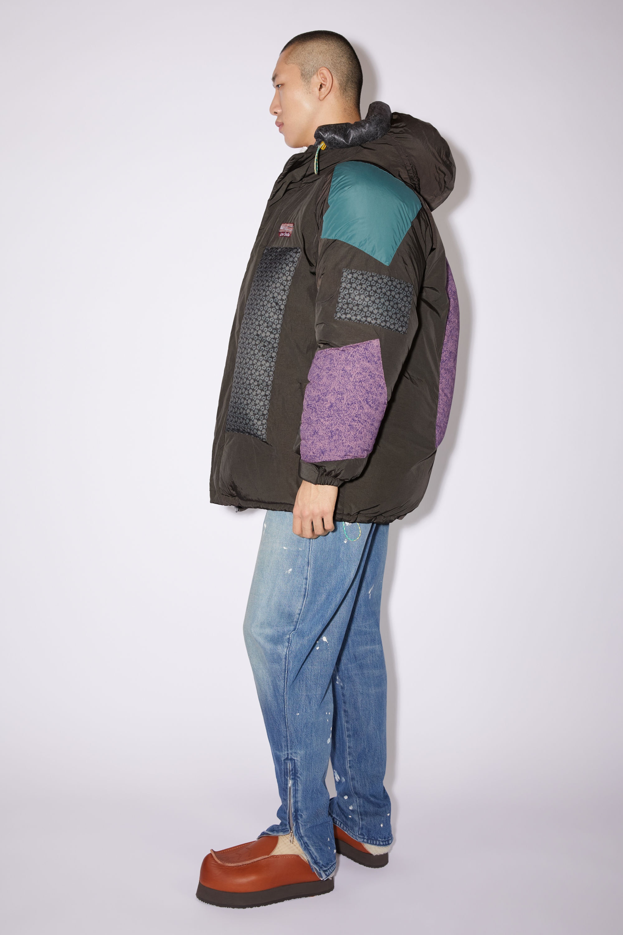 Hooded ripstop puffer jacket - Dark khaki/multi - 4