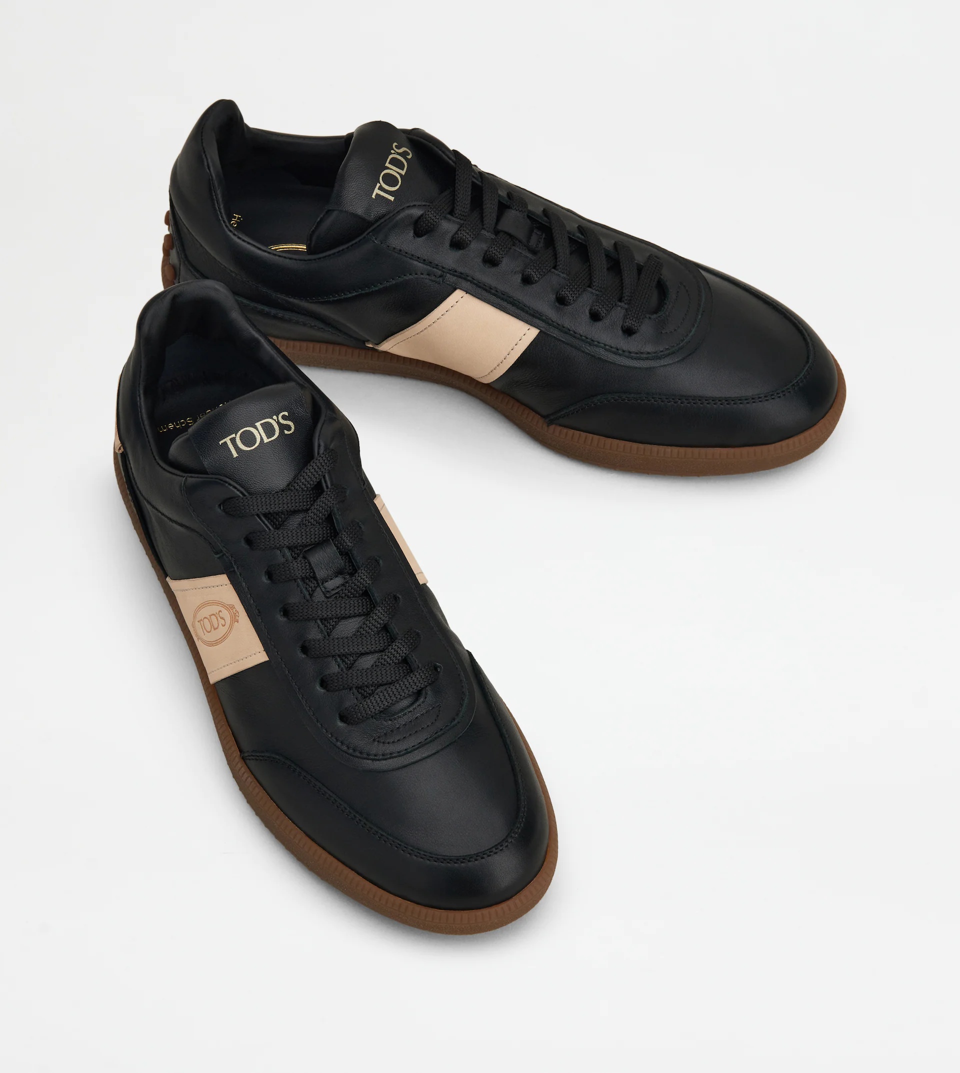 TOD'S TABS SNEAKERS IN LEATHER - BLACK - 4