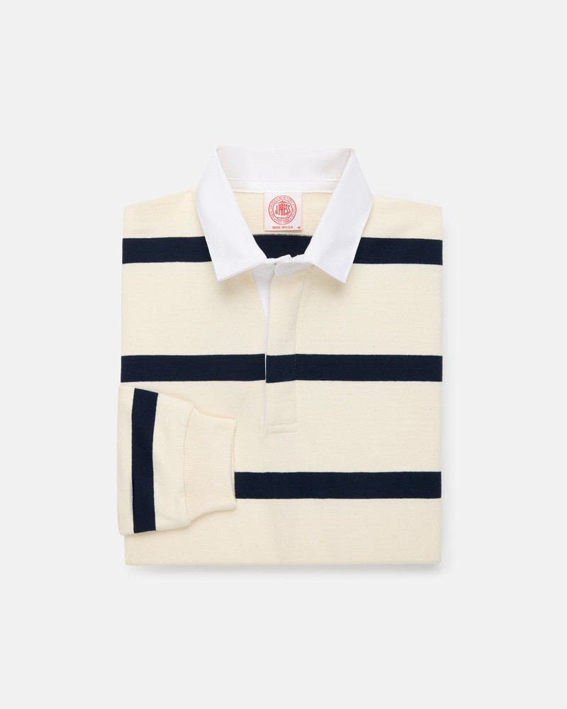 J. PRESS MADE-IN-USA NATURAL BAR STRIPE COTTON RUGBY outlook