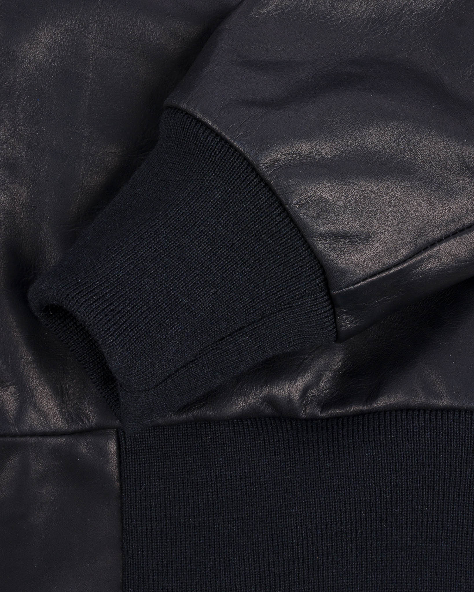 IHSB-COL-BLK Iron Heart x Simmons Bilt Prairie Horsehide College Jacket - Black - 5