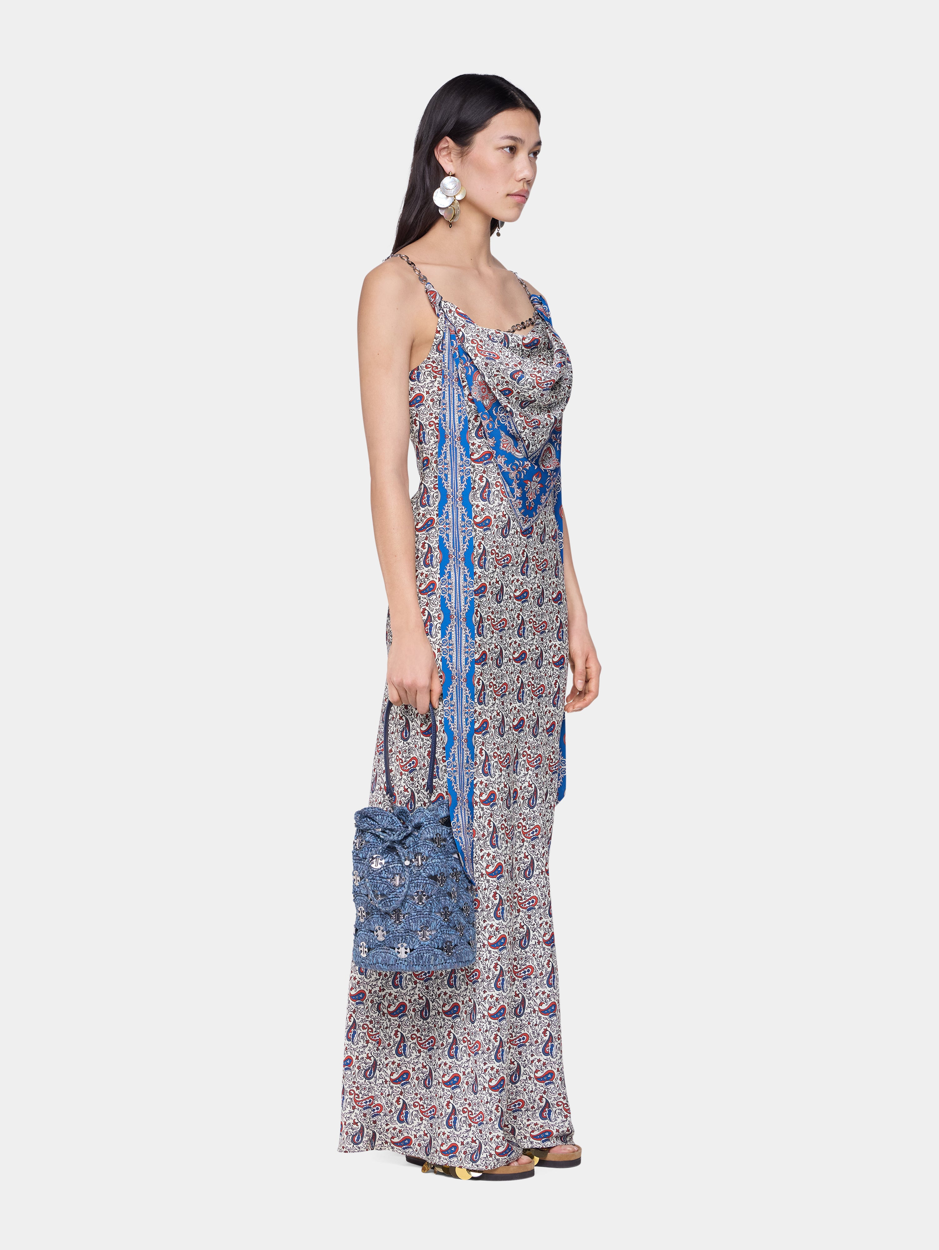 LONG DRESS IN PRINTED SATIN - 2