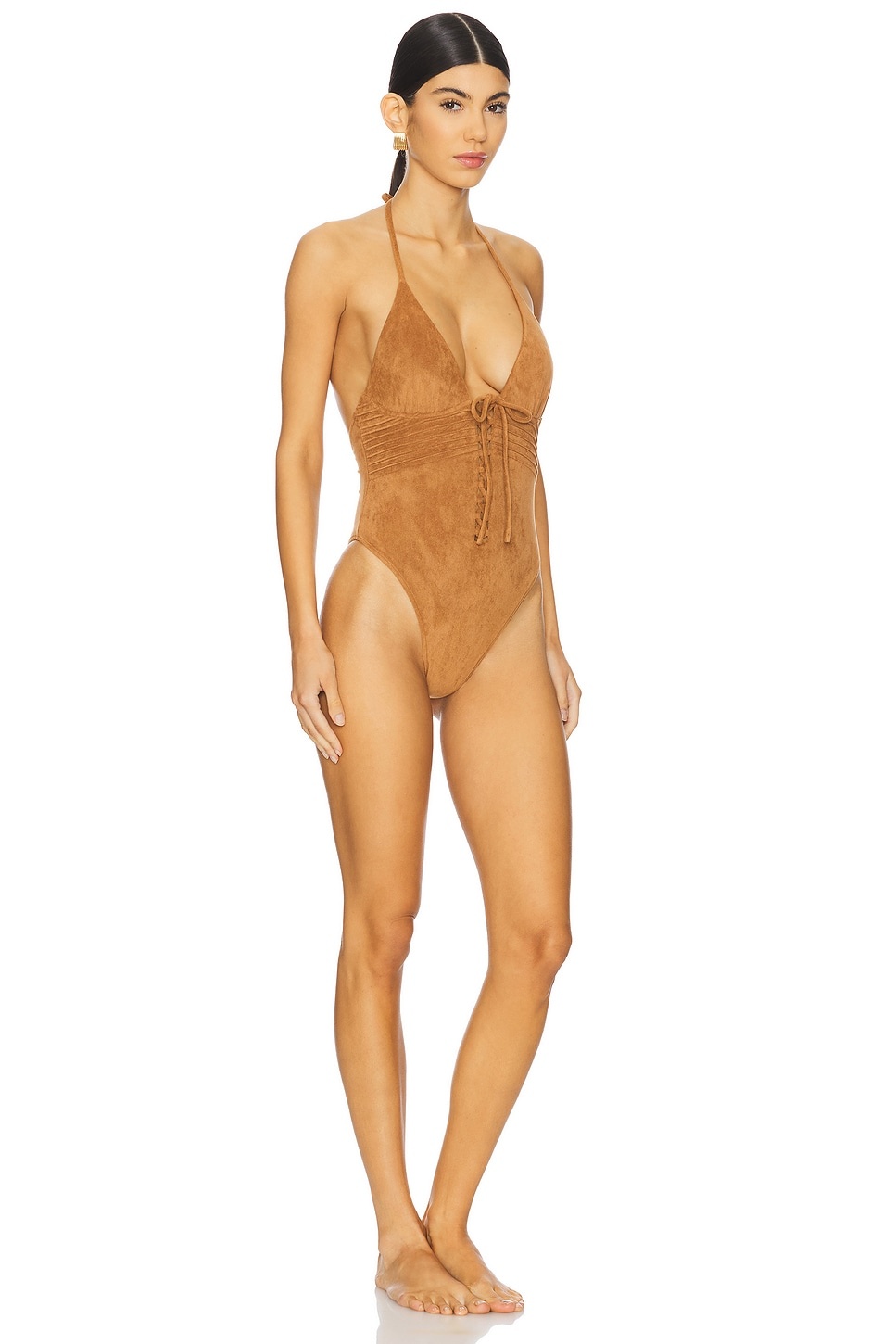 x Bella Hadid Barrel Suede One Piece Swimsuit - 2