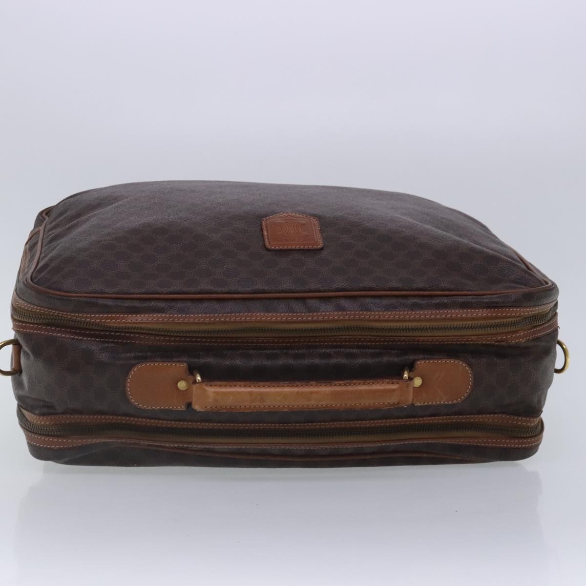 CELINE Macadam Canvas Hand Bag Pvc Leather Brown Gold - 6