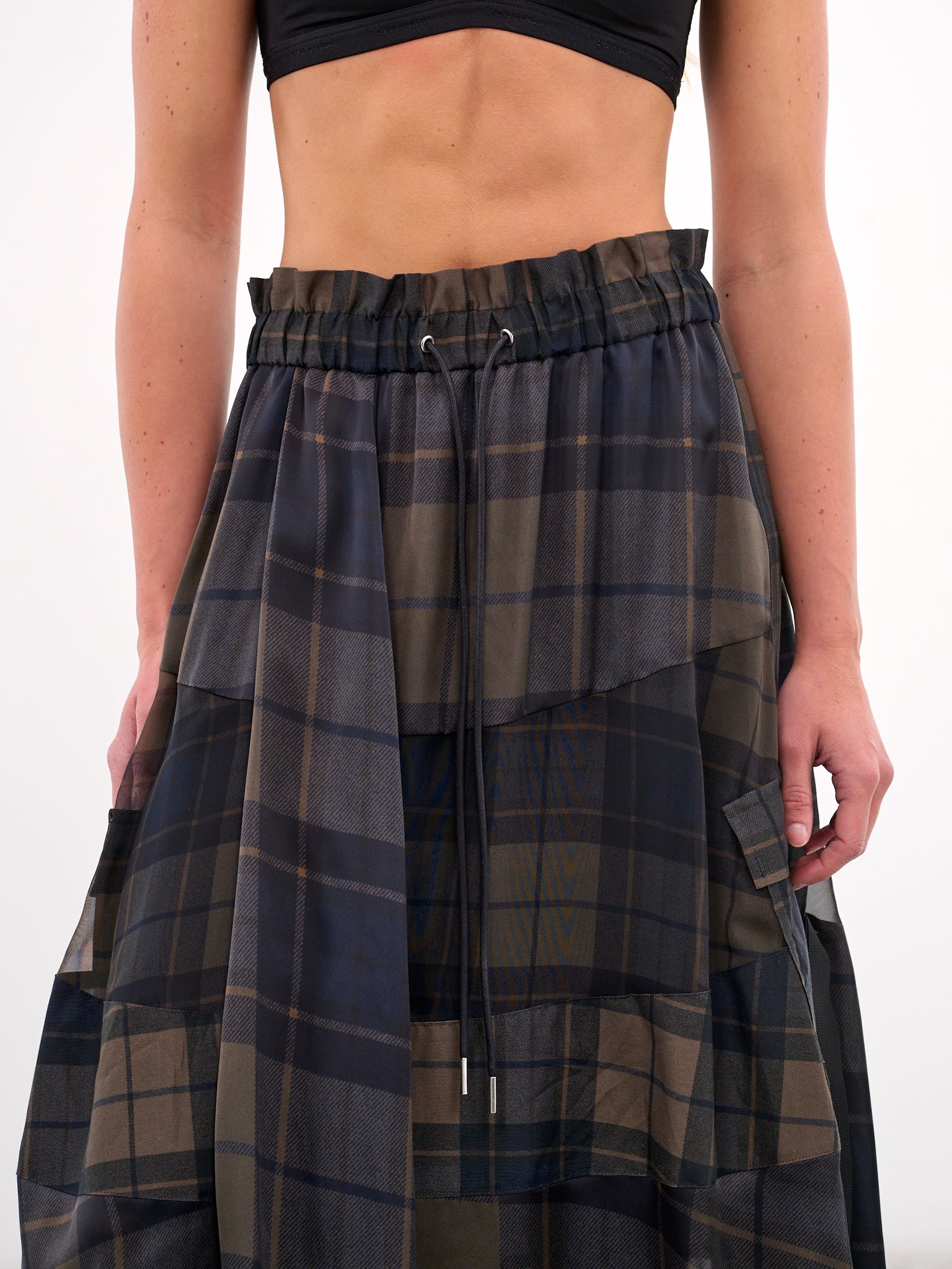 sacai 国内買付 Plaid Print Skirt Plaid Print Skirt in Green x Brown – Hampden Clothing