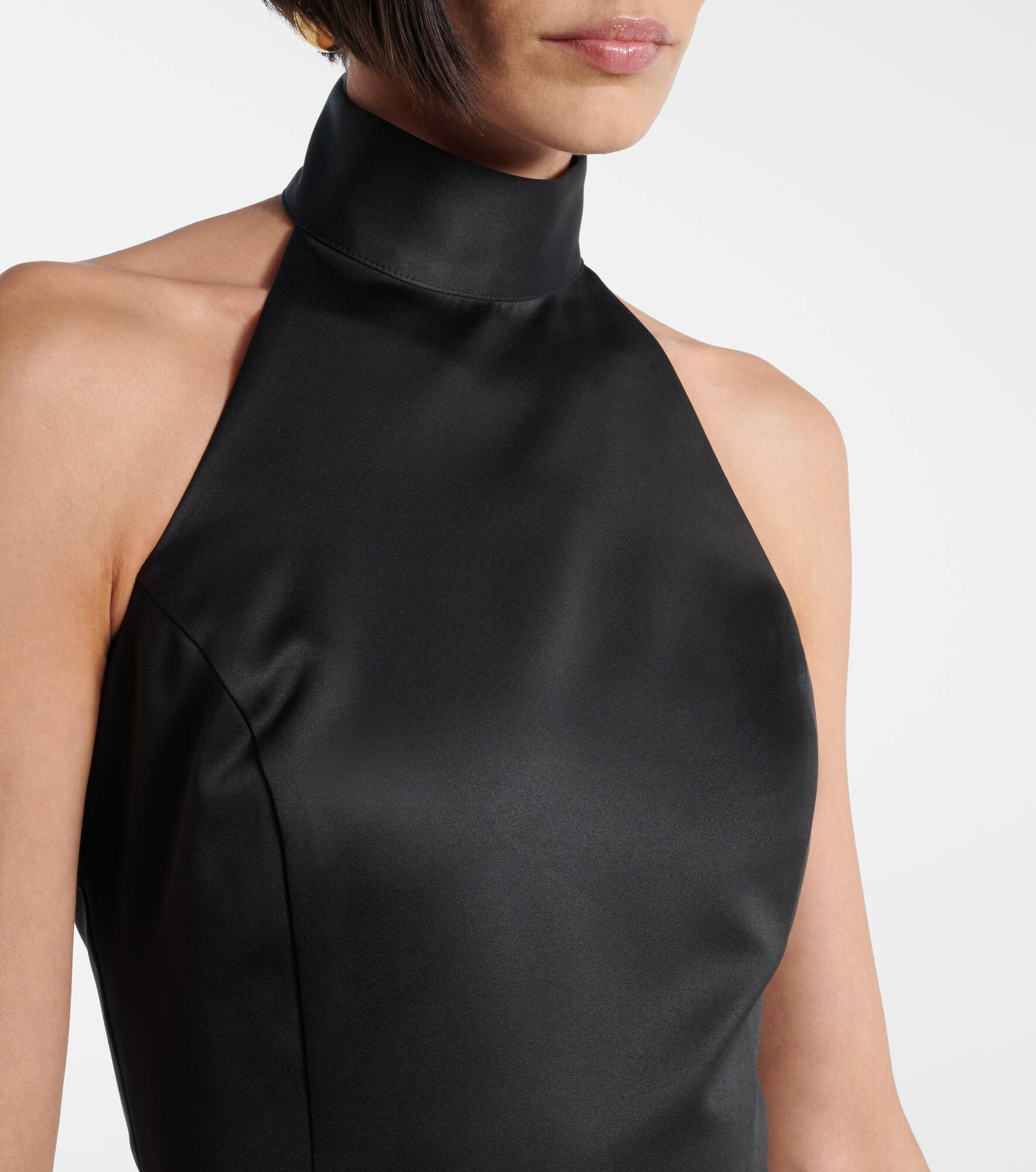 Bow-detail satin minidress - 4