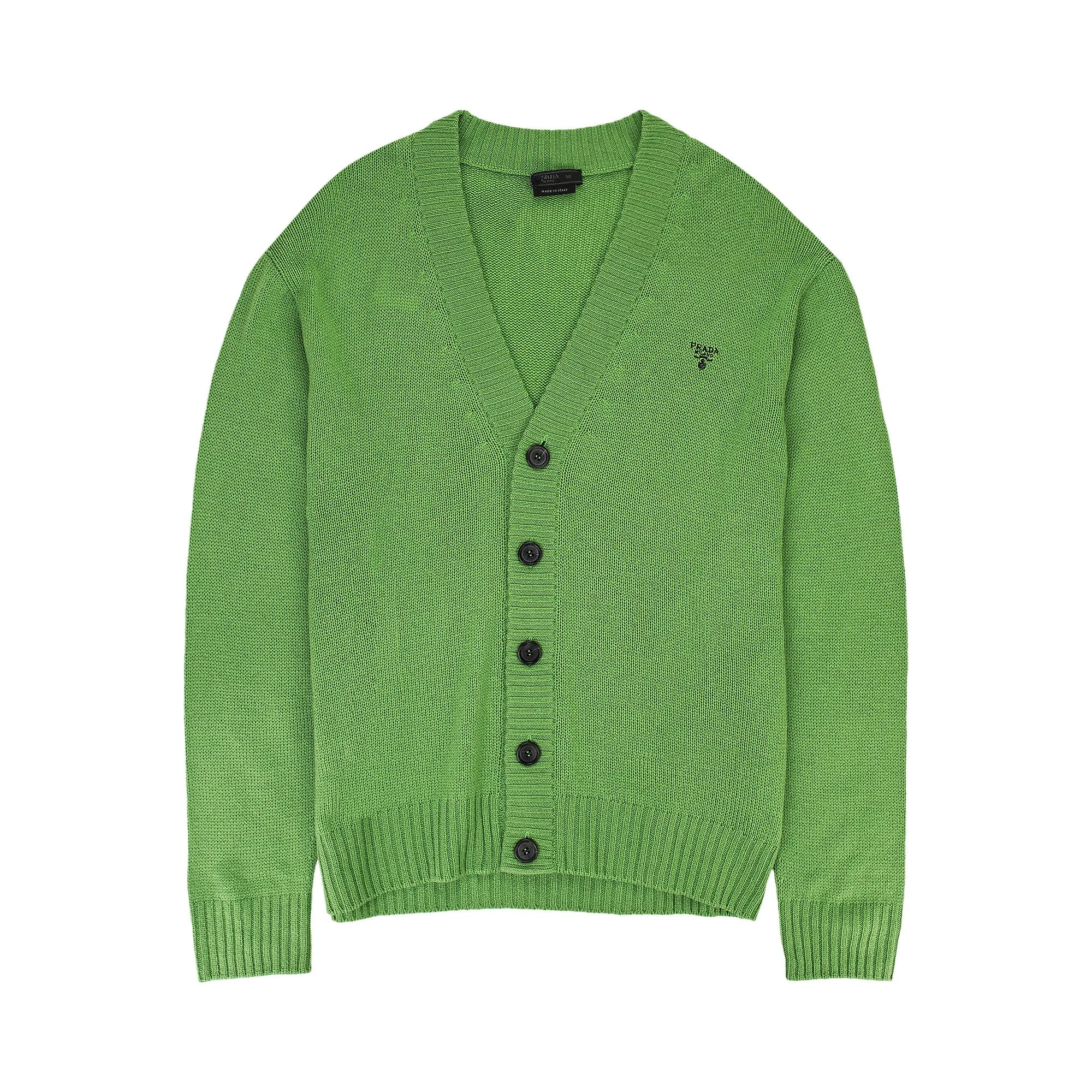 Prada Logo Cardigan 'Green' - 1